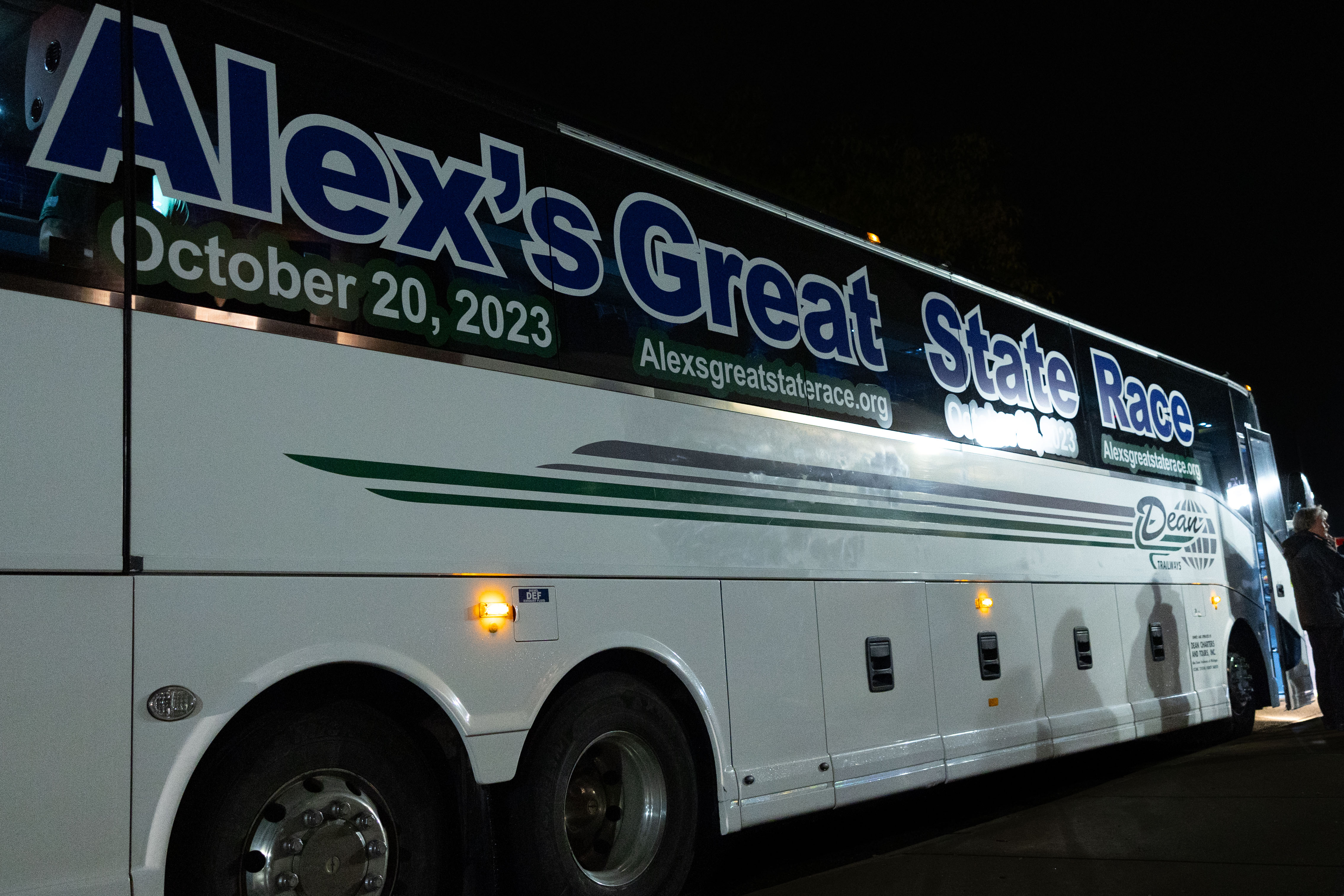 Alex's Great State Race Bus with Large AGSR Logo