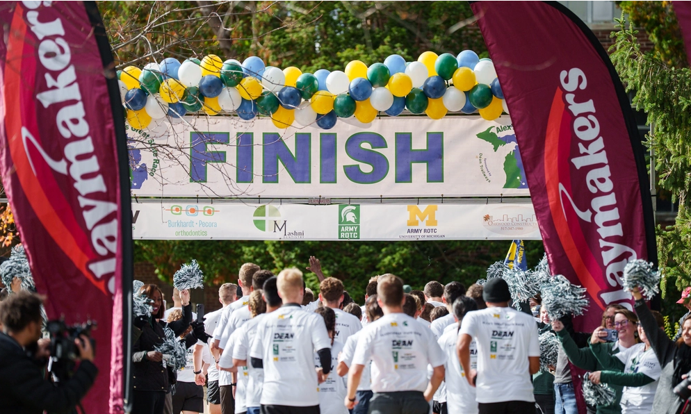 Cadets crossing the finish line