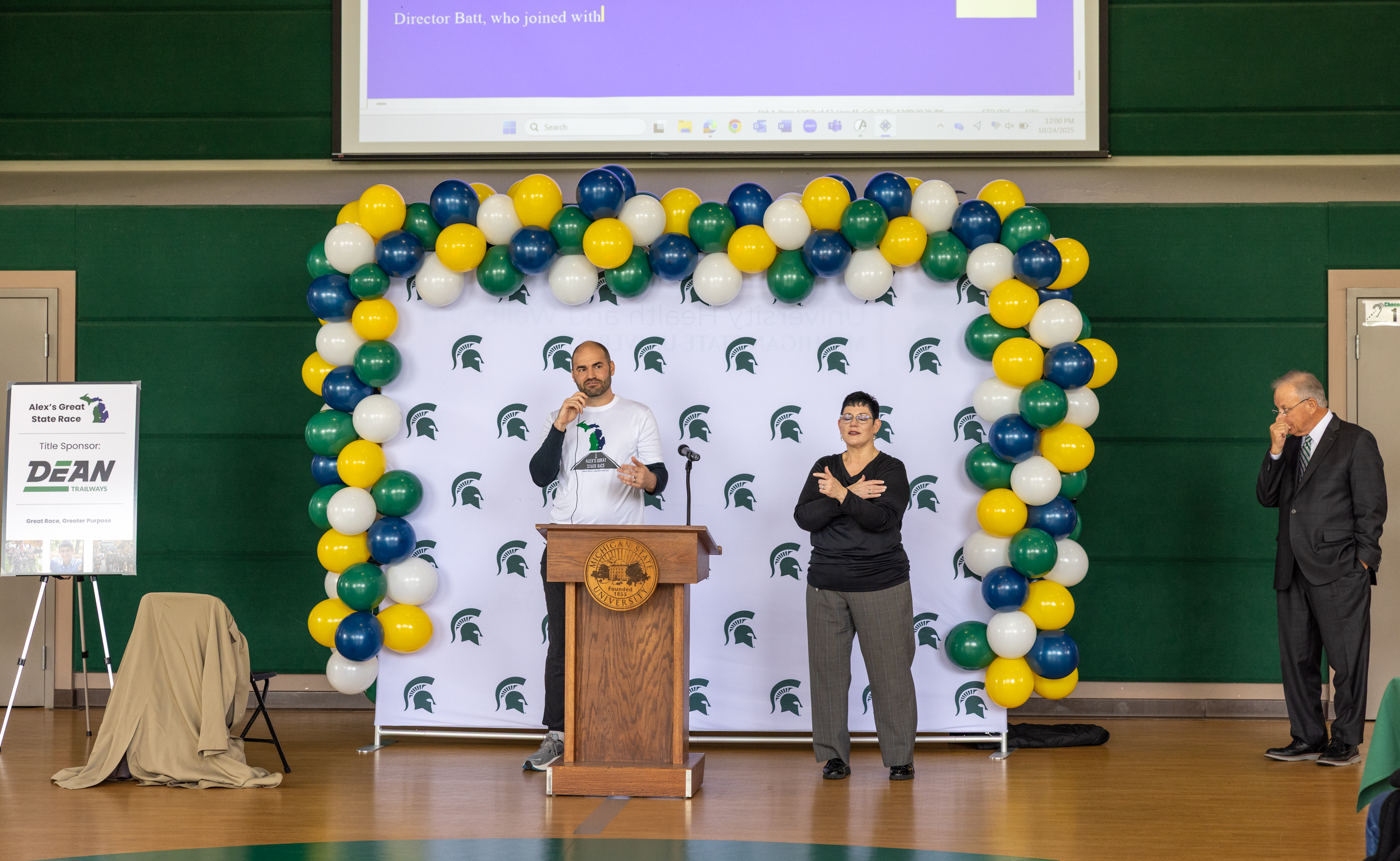 Allen Sheffield, RCPD Director, speaking at Landing Ceremony