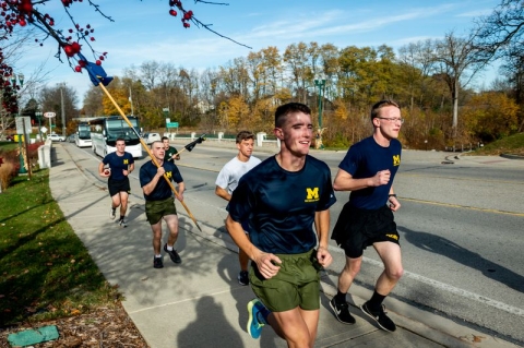 rotc cadets running